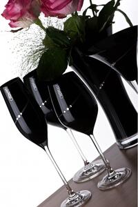 Diamante poháre na šampanské Silhouette City Black s kamienkami Swarovski 210ml 2KS
