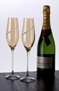 Diamante poháre na šampanské Silhouette City Amber s kamínky Swarovski 210ml 2KS