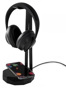 Drevený stojan na slúchadlá GEOMETRIC QI 15W - DUB BLACK