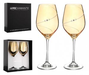 Diamante poháre na biele víno Silhouette City Amber s kryštály Swarovski 360 ml 2KS