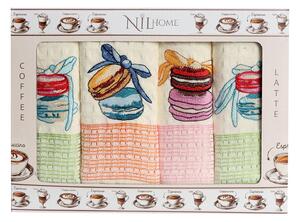 KUCHYNSKÉ UTIERKY MACARONS SADA 4 KS 50X70 CM VZOROVANÉ