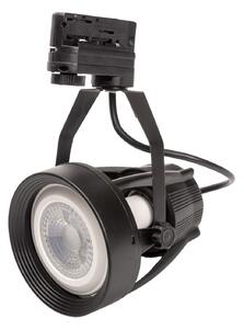 Čierne lištové svietidlo 3F + LED žiarovka 11W Farba svetla Teplá biela