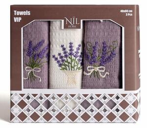 KUCHYNSKÉ UTIERKY LAVENDER SADA 3 KS 40X60 CM VZOROVANÉ