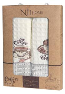 KUCHYNSKÉ UTIERKY COFFEE SADA 2 KS 50X70 CM VZOROVANÉ