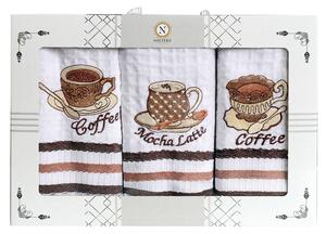 KUCHYNSKÉ UTIERKY CUP OF COFFEE SADA 3 KS 35X50 CM VZOROVANÉ