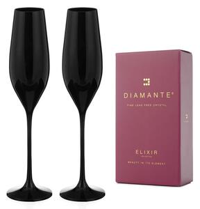 Diamante poháre na šampanské Ghost Black 210 ml 2KS
