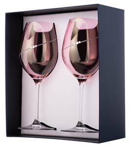 Diamante pohár na červené víno Silhouette City Pink s kryštálmi Swarovski 470 ml 2KS