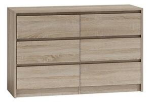 Komoda 6 zásuviek 120 cm Dub Sonoma