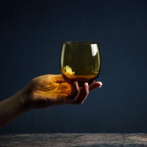 Květná 1794 ručne fúkané poháre na nealko nápoje Amber 520 ml 2KS