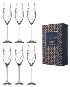 Diamante poháre na šampanské Hearts se Swarovsky kryštály 210 ml 6KS