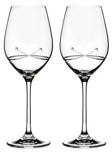 Diamante poháre na biele víno so Swarovski kryštálmi Kiss 360 ml 2KS