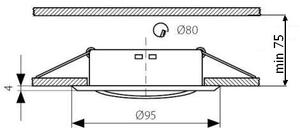 T-LED Podhľadový rámček mosaz výklopný guľatý 10422