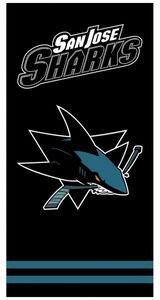 Hokejová bavlnená osuška NHL San Jose Sharks - black - 100% bavlna - 70 x 140 cm