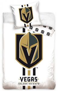 Hokejové posteľné obliečky NHL Vegas Golden Knights - biele - 100% bavlna, perkál - 70 x 90 cm + 140 x 200 cm