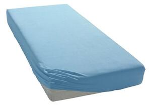 Modrá jersey posteľná plachta / prestieradlo do malej detskej postieľky, alebo kolísky - 100% bavlna - 70 x 140 cm