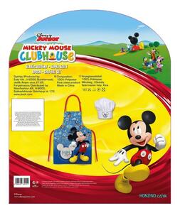 Detská / chlapčenská zástera s kuchárskou čiapkou Mickey Mouse - Disney Junior - Clubhouse - pre deti 3 - 8 rokov