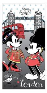 Plážová osuška Minnie & Mickey Mouse v Londýne - licencia Disney - 100% bavlna, froté - 70 x 140 cm