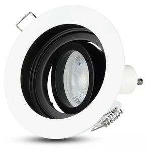 LED Solution Podhľadový rámček bielý guľatý s čiernym vnútrom Ø90mm 3595