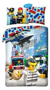 Bavlnené posteľné obliečky LEGO City - motív Utečenec, polícia a hasiči - 100% bavlna - 70 x 90 cm + 140 x 200 cm