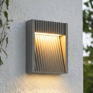 Lucande LED vonkajšie nástenné svietidlo Tavion, 16 cm, antracitová, IP65, Čierna, Hliník, Moderný, Nástenné svietidlo
