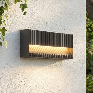 Lucande LED vonkajšie nástenné svietidlo Tavion, 25 cm, antracitová farba, IP65, Čierna, Hliník, Moderný, Nástenné svietidlo