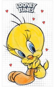 Detský uterák Looney Tunes - Kanárik Tweety - 100% bavlna s gramážou 350 gr./m² - 30 x 50 cm