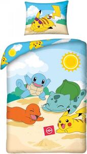 Bavlnené posteľné obliečky Pokémoni - motív Hano beach - 100% bavlna - 70 x 90 cm + 140 x 200 cm