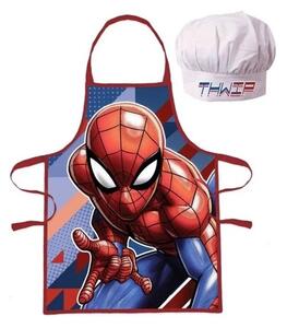 Detská / chlapčenská zástera s kuchárskou čiapkou Spiderman - motív Thwip - pre deti 3 - 8 rokov