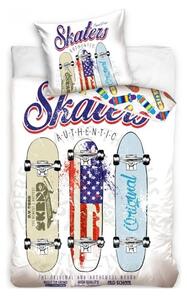 Bavlnené posteľné obliečky so skateboardmi - motív Skaters Authentic - 100% bavlna Renforcé - 70 x 90 cm + 140 x 200 cm
