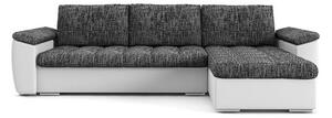 Rozkladacia rohová sedacia súprava VEGAS 250/160 Svetlo šedá/biela eko-koža Ľavá