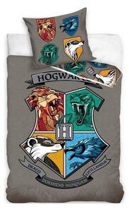 Bavlnené posteľné obliečky Harry Potter - erb Školy čarov a kúziel v Rokforte - 100% bavlna - 70 x 90 cm + 140 x 200 cm