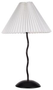 Stolná lampa čierny kovový podstavec skladané biele tienidlo svetlo na nočný stolík