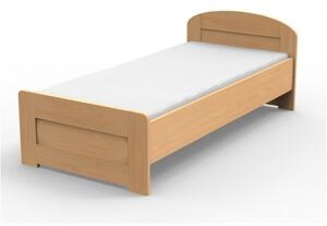 TEXPOL Jednolôžková posteľ PETRA s rovným čelom pri nohách Veľkosť: 200 x 100 cm, Materiál: Buk, Morenie: prírodné