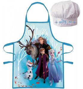 Dievčenská zástera s kuchárskou čiapkou Ľadové kráľovstvo - Frozen - motív Believe in The Journey