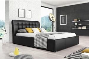 Čalúnená posteľ MALAGA čierna rozmer 140x200 cm
