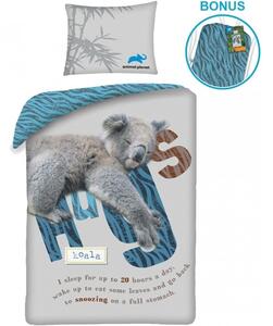 Bavlnené posteľné obliečky Animal Planet - motív Koala - 100% bavlna - 70 x 90 cm + 140 x 200 cm