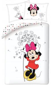 Bavlnené posteľné obliečky Disney - motív Minnie Mouse s púpavou - 100% bavlna - 70 x 90 cm + 140 x 200 cm