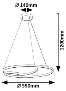 RABALUX 72367 Niloo závesné svietidlo D550mm LED 40W/2080lm 4000K čierna, biela
