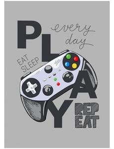 Fleecová deka Every day Play - Eat, sleep, play & repeat - 100 x 140 cm