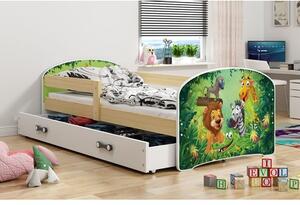 Detská posteľ LUKI 1 160x80 cm Borovice Jungle