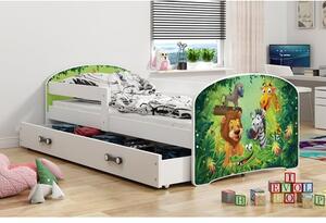 Detská posteľ LUKI 1 160x80 cm Bílá Jungle
