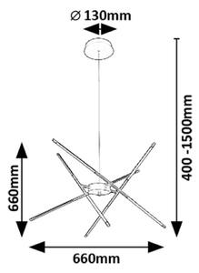 RABALUX 72338 Henli2 závesné svietidlo LED 40W/2800lm 3000K čierna, biela
