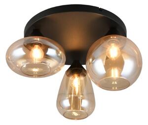 TRIO 617030313 LUMINA stropné svietidlo D485mm 3xE14 čierna, jantárová