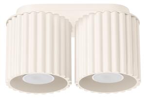 Stropné svietidlo Aura, 2x béžové hliníkové tienidlo, (10 cm)