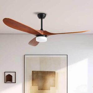 ZEVENTI - LED Stropný ventilátor GINOSA LED/18W/230V Wi-Fi Tuya čierna/dub + DO
