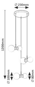 RABALUX 72300 Lition závesné svietidlo D230mm 6xG9 čierna, biela