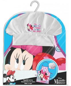 Dievčenská zástera s kuchárskou čiapkou Minnie Mouse s bonboniérou