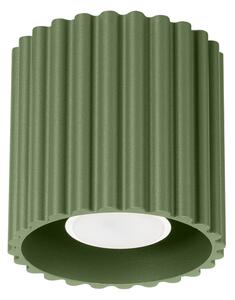 Stropné svietidlo Aura, 1x olivovo zelené hliníkové tienidlo, (10 cm)