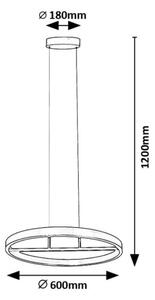 RABALUX 72221 Thric závesné svietidlo D600mm LED 42W/3500lm 3000K čierna, zlatá, biela