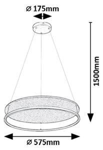 RABALUX 72032 Farenzo závesné svietidlo D575mm LED 40W/2000lm 3000+4000K čierna, šedá